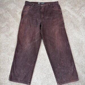 Culture Jeans Mens 40 Purple Brown Distressed Workwear Baggy Wide Leg Carpenter